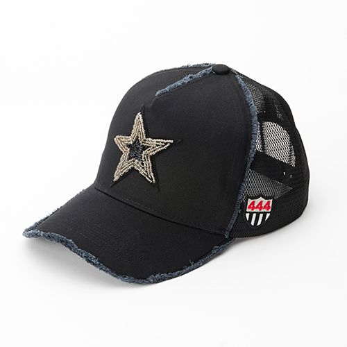 ヨシノリコタケキャップ星スパンコール&ビーズ 帽子（ブラック・黒） | ヨシノリコタケ444-YOSHINORI KOTAKE公式帽子 通販