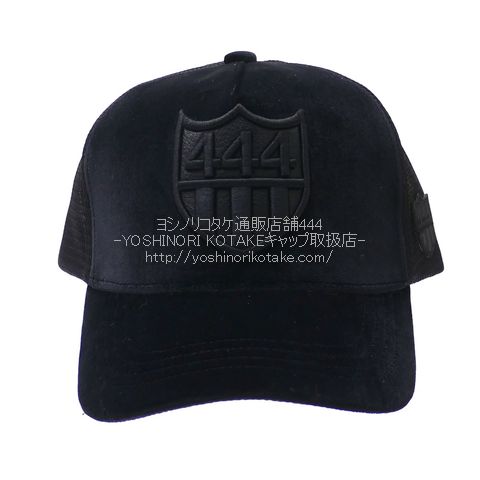 ヨシノリコタケ帽子 バーニーズ限定 444 ベロア× レザー（黒）