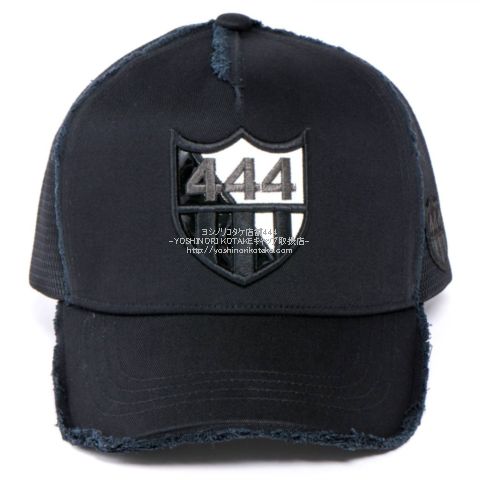 ヨシノリコタケ 帽子 444 ホワイト×ブラック ツートンエナメル3D刺繍-2023SS