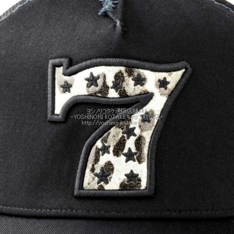 ヨシノリコタケ 帽子 ナンバー7 ヒョウ柄刺繍&エナメル加工 キャップ  