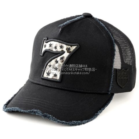 ヨシノリコタケ 帽子 ナンバー7 ヒョウ柄刺繍&エナメル加工 キャップ  