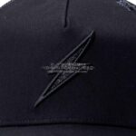 ヨシノリコタケ 帽子 シルバーラメ サンダーボルト エンブレム キャップ-黒-2026SS