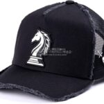 ヨシノリコタケ 帽子 チェスの馬(ナイト)キャップ-黒-2026AW